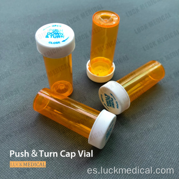 Contenedor de 24 ml de vial de 6 drogas con tapa de empuje y giro